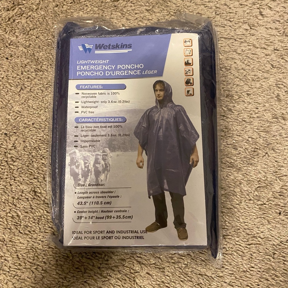 🌞3 for $15 Wetskins Lightweight Emergency Poncho